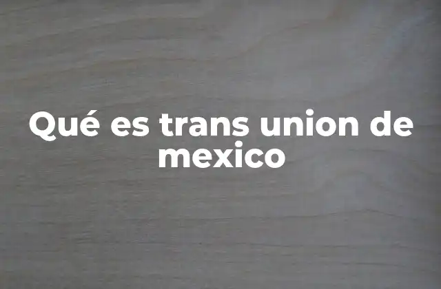 Qué es Trans Union de Mexico