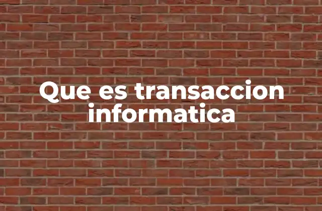 Que es Transaccion Informatica