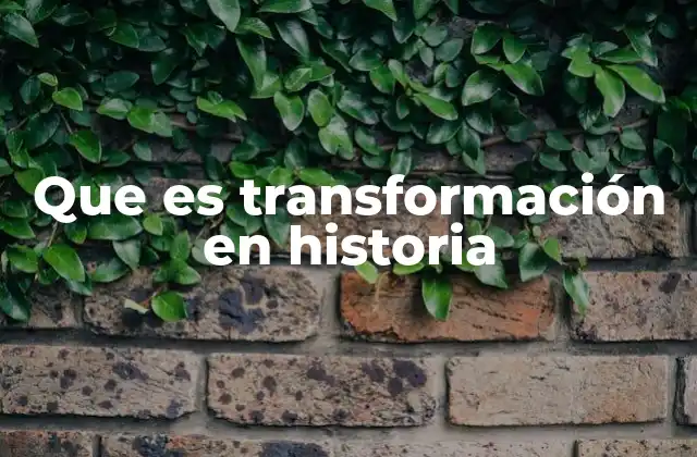 Que es Transformación en Historia