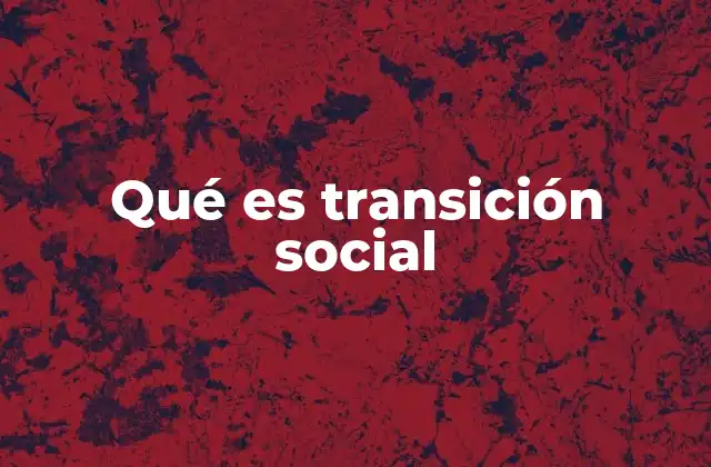 Qué es Transición Social