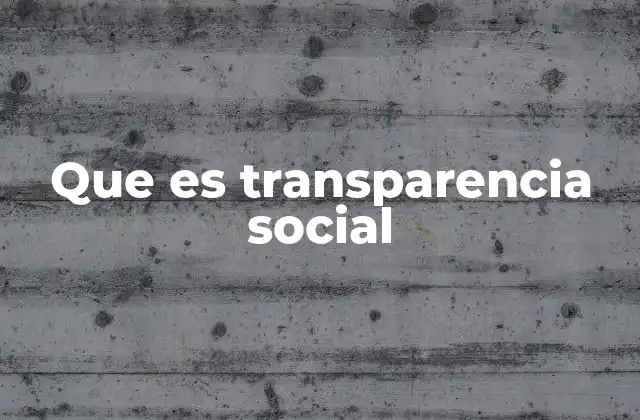 Que es Transparencia Social