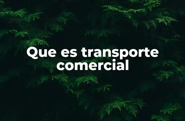 Que es Transporte Comercial