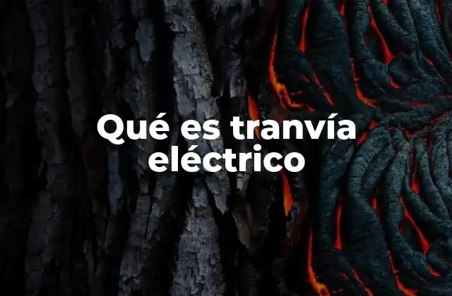 Qué es Tranvía Eléctrico