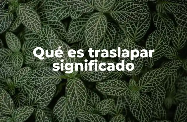 Qué es Traslapar Significado