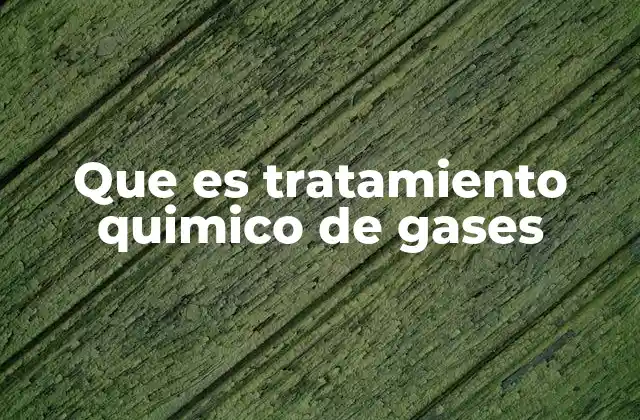 Que es Tratamiento Quimico de Gases