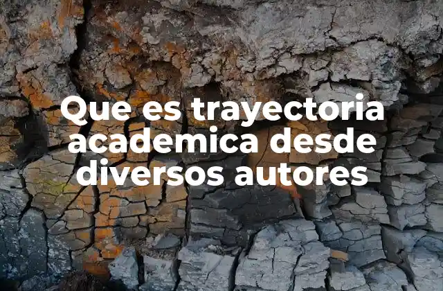 Que es Trayectoria Academica desde Diversos Autores