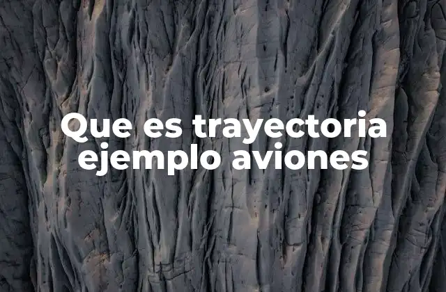 Que es Trayectoria Ejemplo Aviones