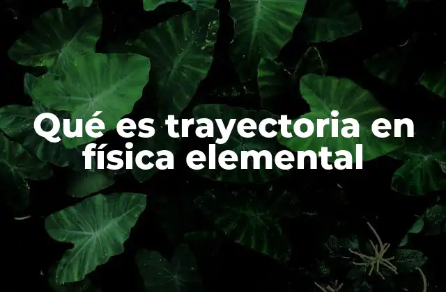 Qué es Trayectoria en Física Elemental