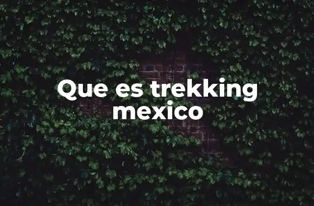 Que es Trekking Mexico