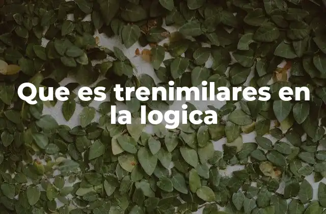 Que es Trenimilares en la Logica