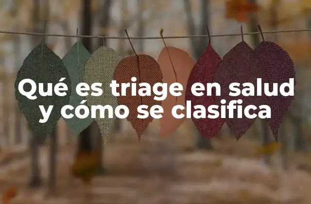 El triage como herramienta de priorización en la atención médica