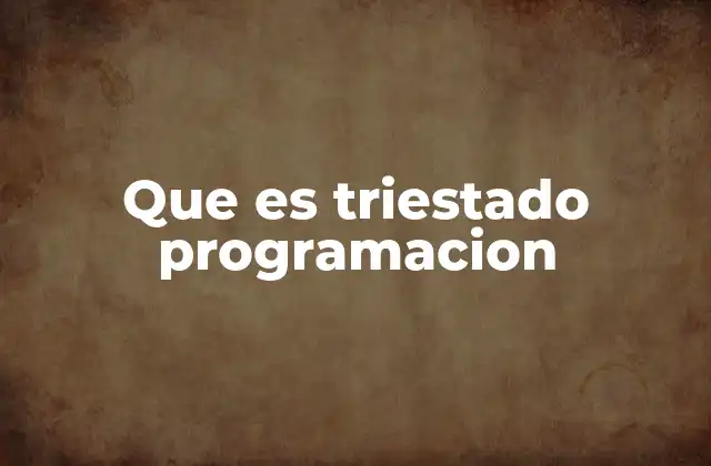 Que es Triestado Programacion