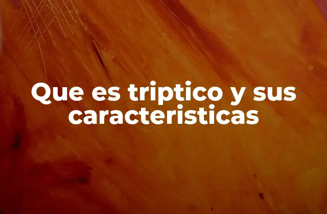 Que es Triptico y Sus Caracteristicas