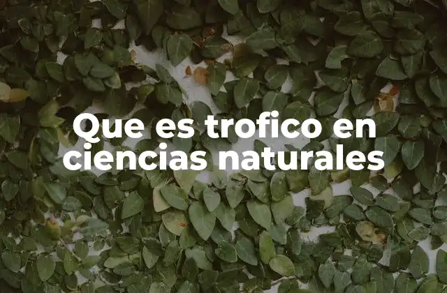 Que es Trofico en Ciencias Naturales