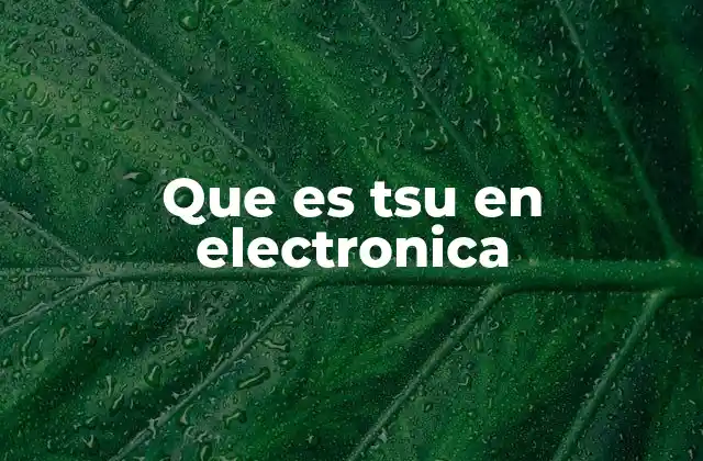 El papel de TSU en los circuitos electrónicos modernos