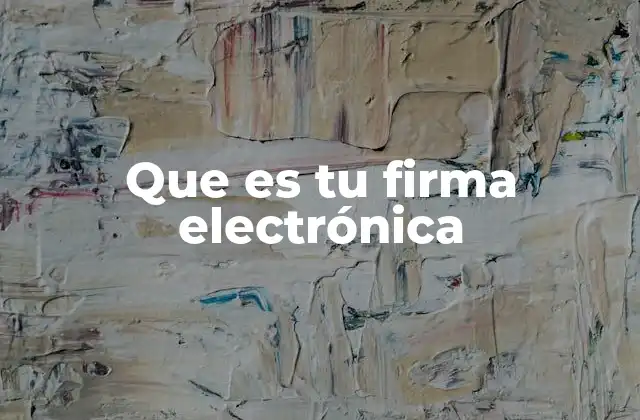 Que es Tu Firma Electrónica