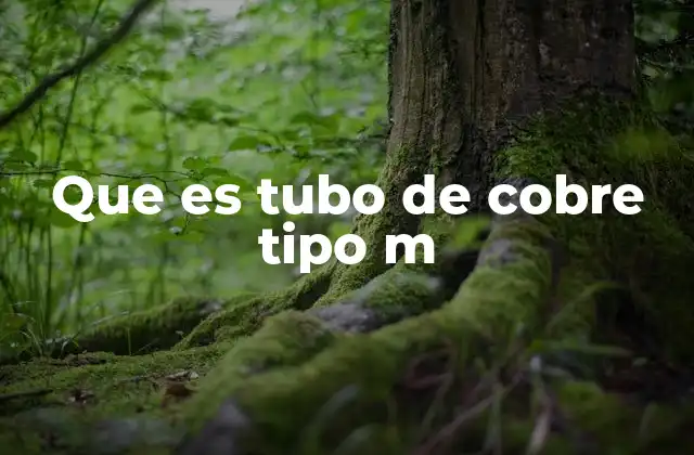 Que es Tubo de Cobre Tipo M