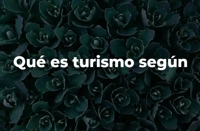 Qué es Turismo según