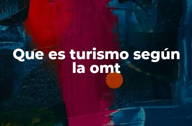 Que es Turismo según la Omt