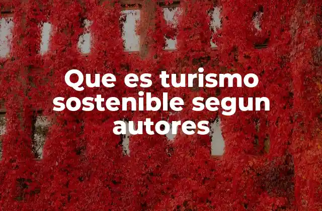 Que es Turismo Sostenible Segun Autores