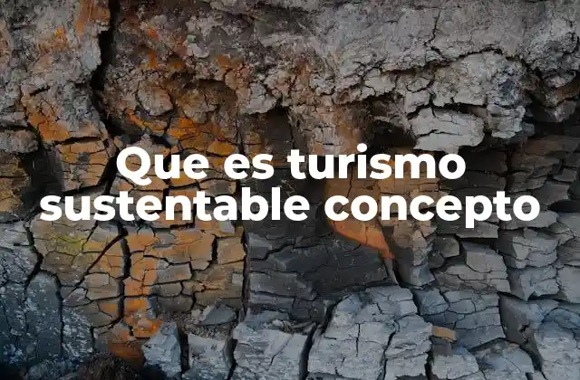 Que es Turismo Sustentable Concepto