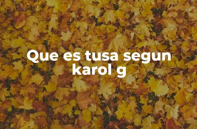 Que es Tusa Segun Karol G