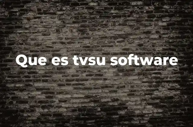 Que es Tvsu Software