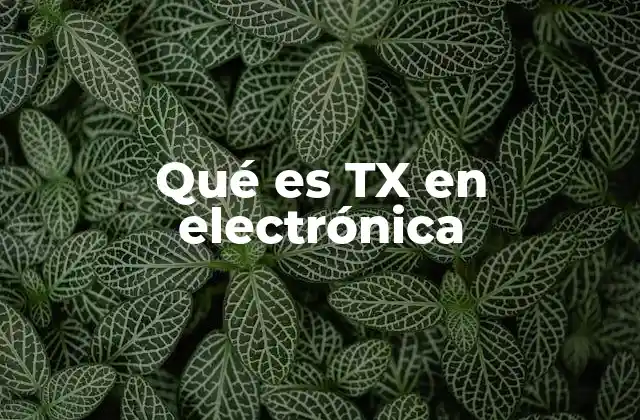 Qué es Tx en Electrónica