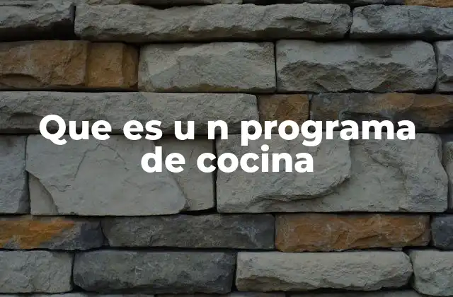 Que es u N Programa de Cocina