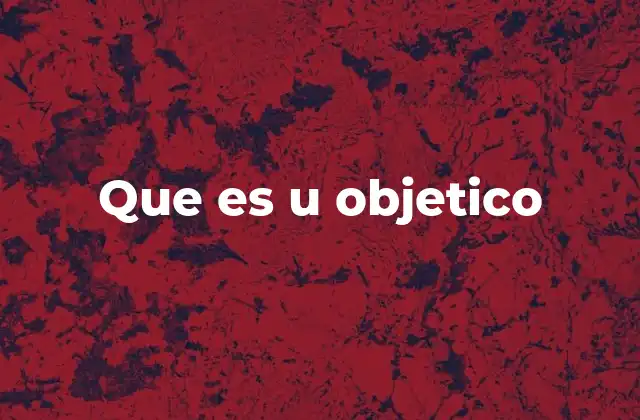 Que es u Objetico