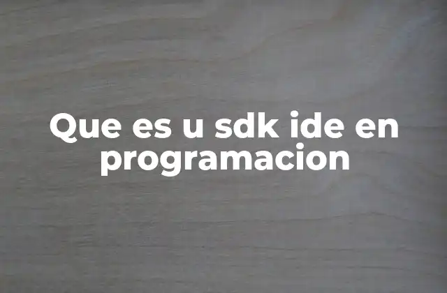 Que es u Sdk Ide en Programacion