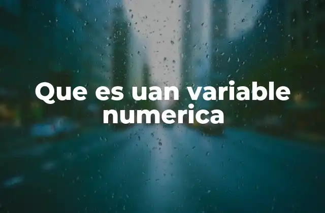 Que es Uan Variable Numerica