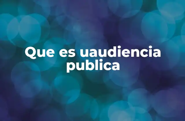 Que es Uaudiencia Publica