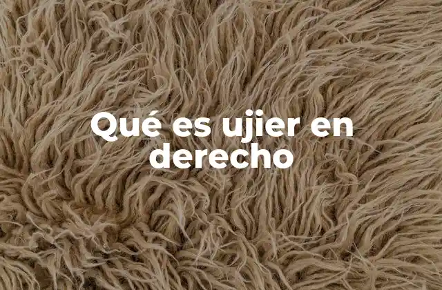 Qué es Ujier en Derecho