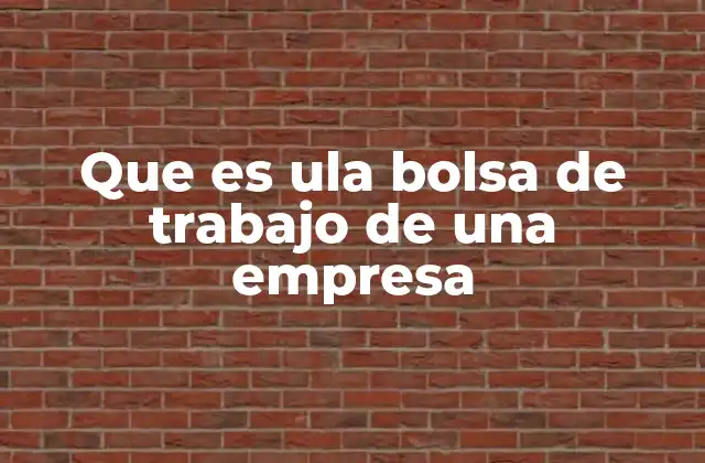 Que es Ula Bolsa de Trabajo de una Empresa