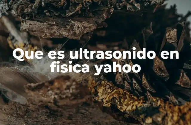 Que es Ultrasonido en Fisica Yahoo