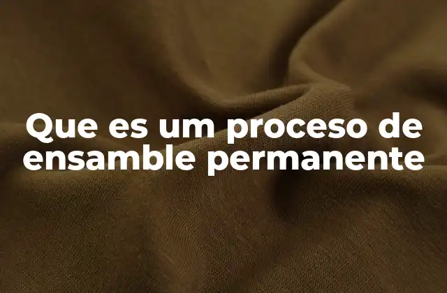 Que es Um Proceso de Ensamble Permanente