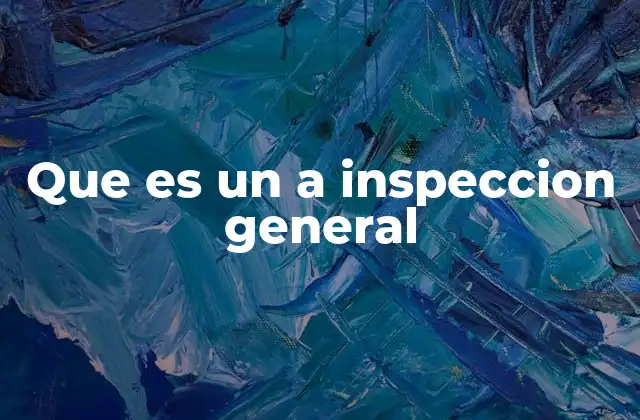 Que es un a Inspeccion General