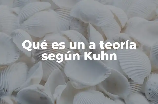 Qué es un a Teoría según Kuhn