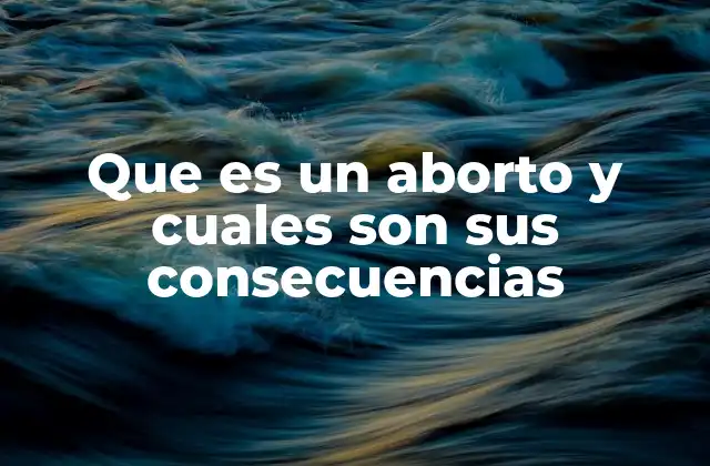 Que es un Aborto y Cuales Son Sus Consecuencias
