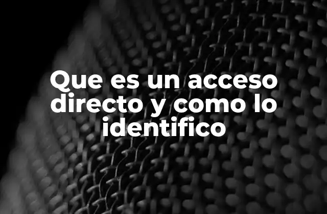 Que es un Acceso Directo y como Lo Identifico