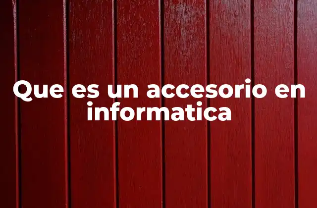 Que es un Accesorio en Informatica