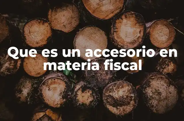 Que es un Accesorio en Materia Fiscal