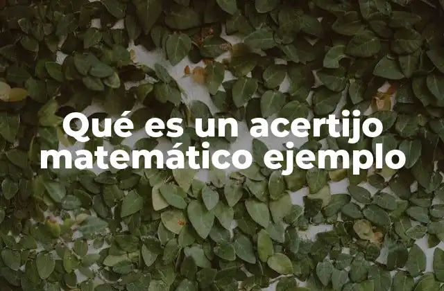 Qué es un Acertijo Matemático Ejemplo
