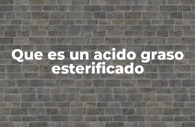 Que es un Acido Graso Esterificado