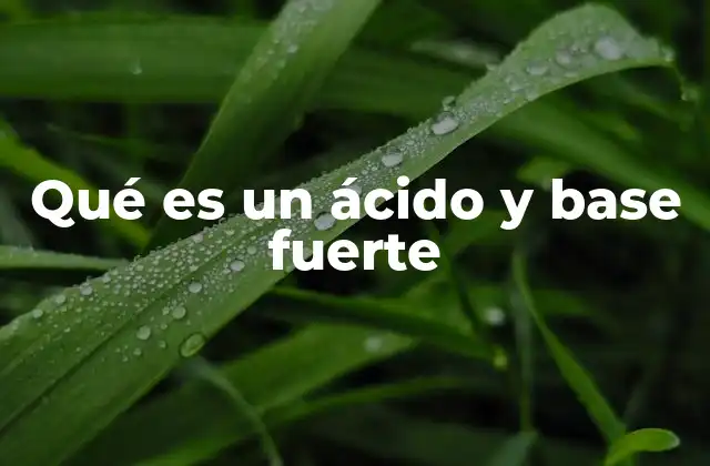 Qué es un Ácido y Base Fuerte