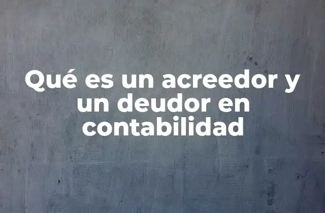Qué es un Acreedor y un Deudor en Contabilidad