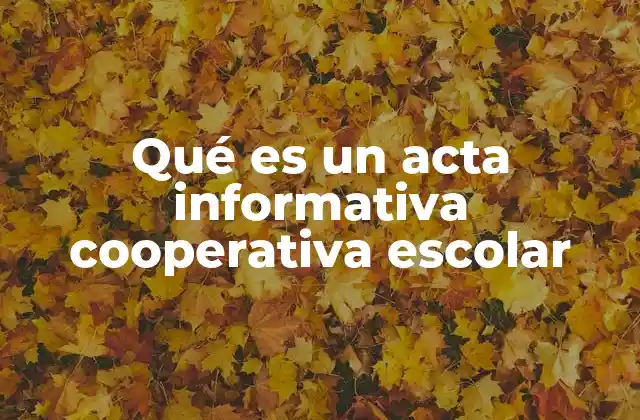 Qué es un Acta Informativa Cooperativa Escolar 2 El rol de las actas informativas en el entorno educativo