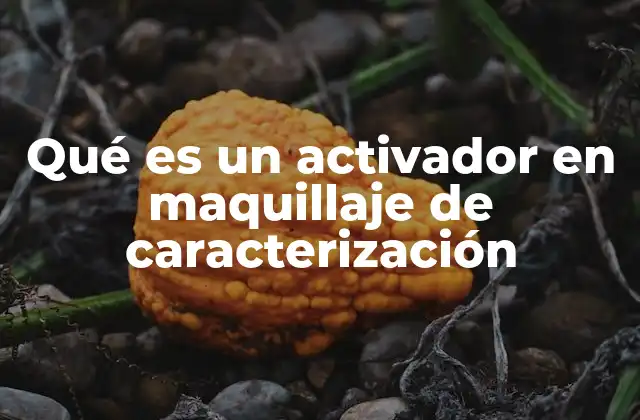 Qué es un Activador en Maquillaje de Caracterización
