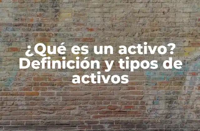 ¿qué es un Activo? Definición y Tipos de Activos